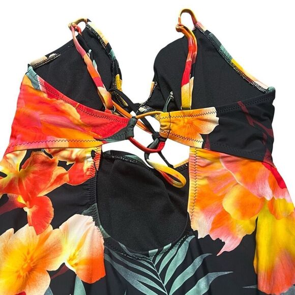 SHADE & SHORE Tropical Print Front Keyhole One Piece Swimwear Size XL - Picture 7 of 7